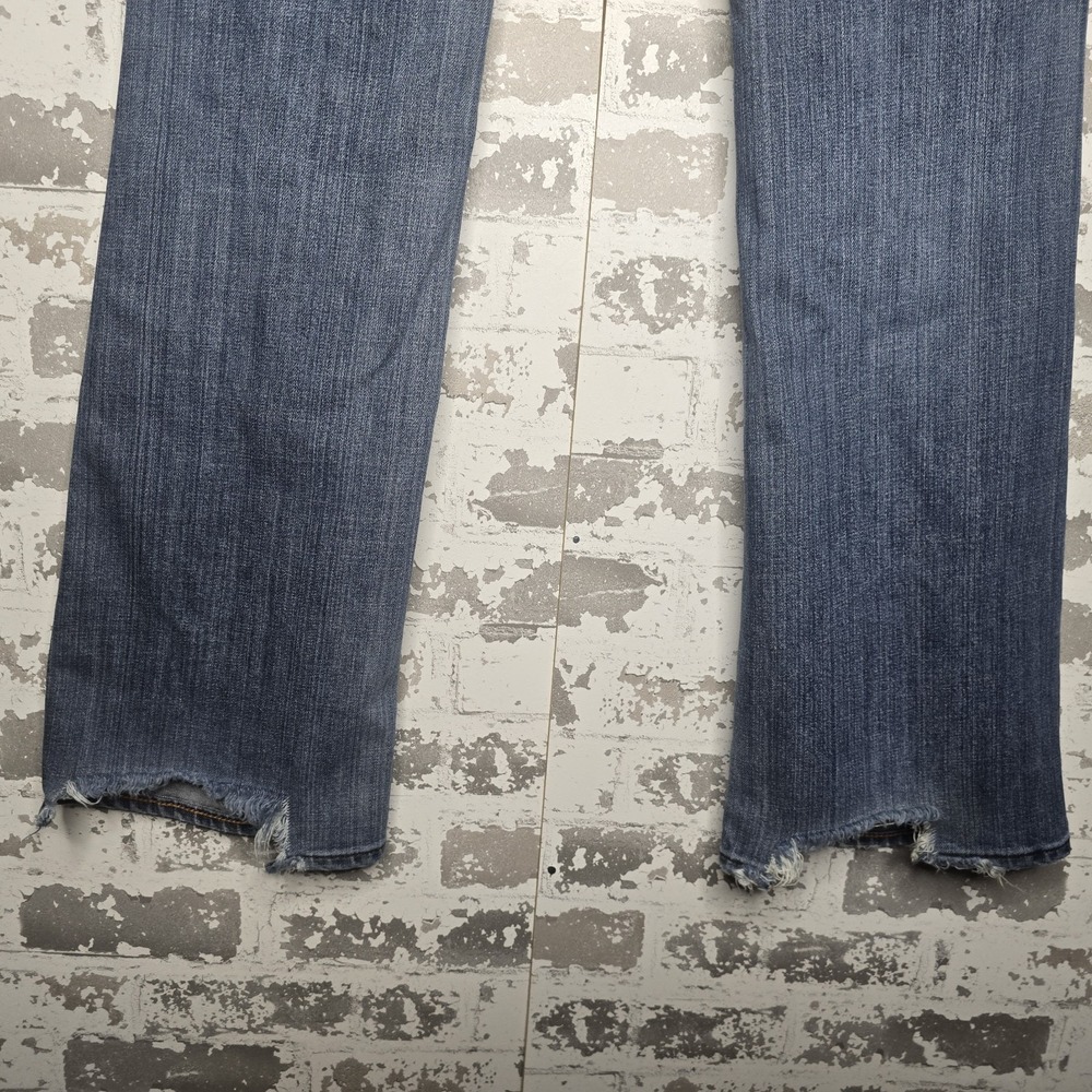Gap Jeans Womens‎ 10XL Tall Bootcut Stretch Light Blue Wash Denim Distressed Hem - Picture 6 of 10